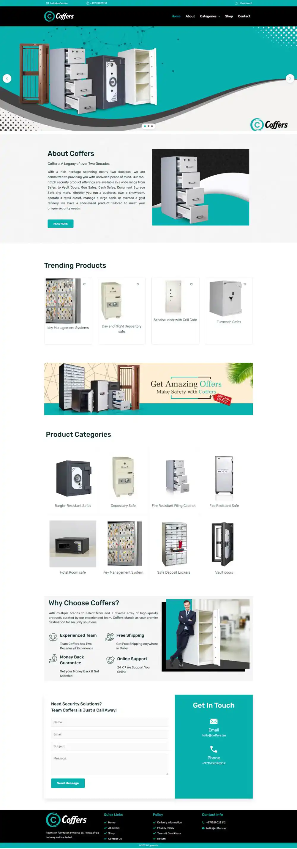 Coffers website showcase
